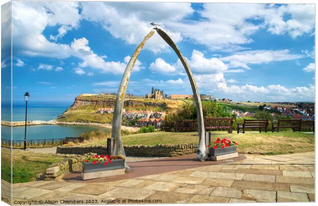 Whitby Whalebone Arch Canvas Print by Alison Chambers