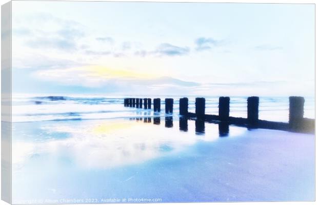 Bridlington Beach Watercolour  Canvas Print by Alison Chambers