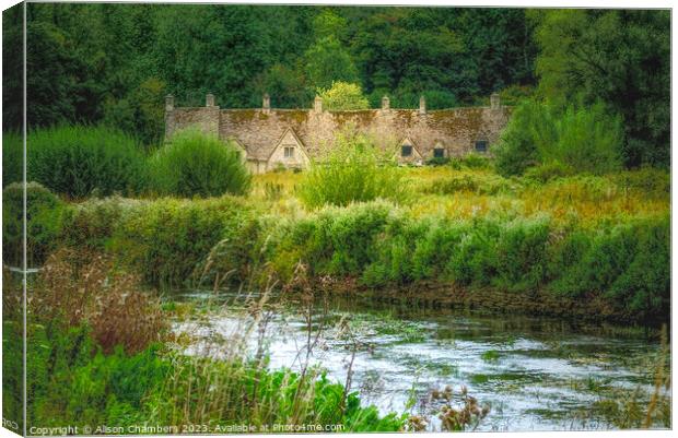 Arlington Row In The Cotswolds  Canvas Print by Alison Chambers