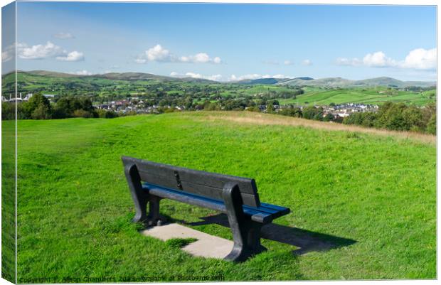 Kendal Landscape and Bench Canvas Print by Alison Chambers