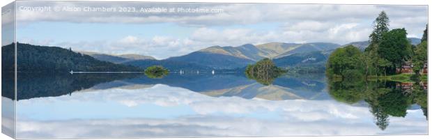 Lake Windermere Panorama  Canvas Print by Alison Chambers