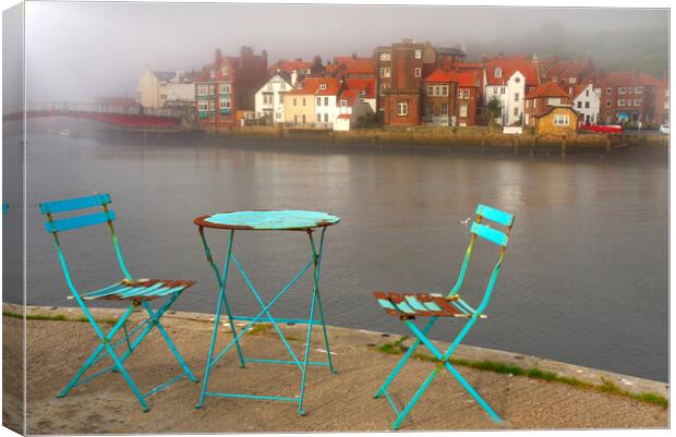 Whitby Where The Fishermen Sit Canvas Print by Alison Chambers