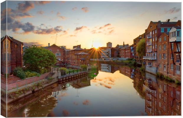 Leeds City Sunset Canvas Print by Alison Chambers