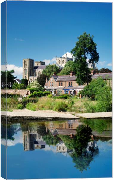 Ripon Cathedral Reflection Canvas Print by Alison Chambers