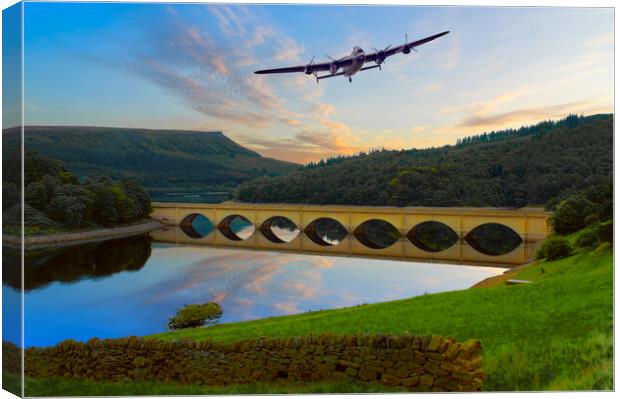 Ladybower Lancaster Bomber Canvas Print by Alison Chambers