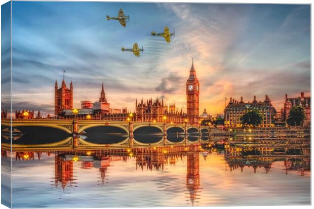 London Spitfires Canvas Print by Alison Chambers