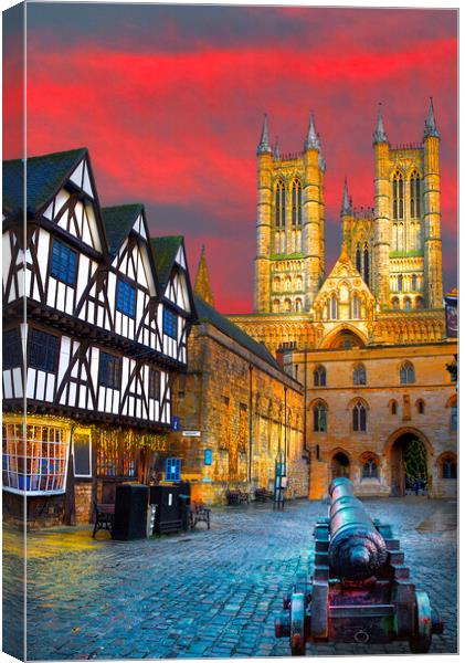 Lincoln Cathedral Sunset Canvas Print by Alison Chambers