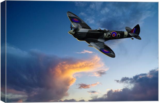  Spitfire and Thundercloud Canvas Print by Alison Chambers