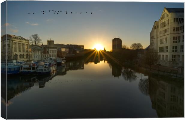 River Ouse Sunrise Canvas Print by Alison Chambers