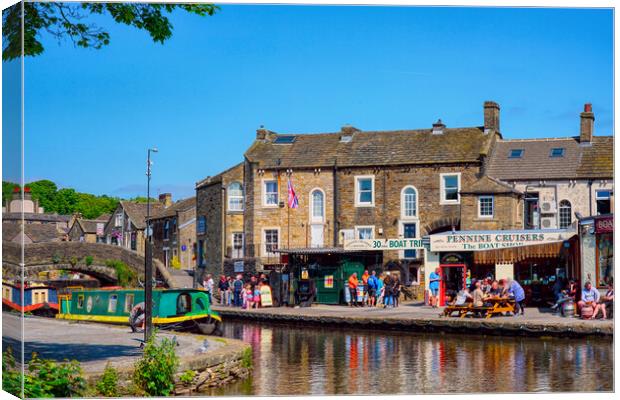 Skipton Canal Basin Canvas Print by Alison Chambers