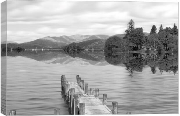 Lake Windermere BW Canvas Print by Alison Chambers