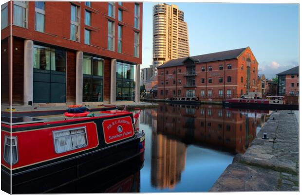 Bridgewater Plc From Granary Wharf Leeds Canvas Print by Alison Chambers