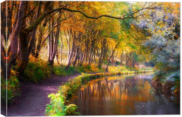 Huddersfield Narrow Canal in Autumn  Canvas Print by Alison Chambers