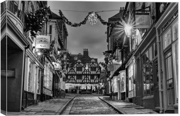 Steep Hill Lincoln BW Canvas Print by Alison Chambers