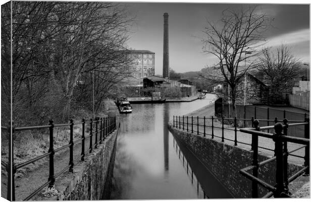 Huddersfield Canal Slaithwaite Canvas Print by Alison Chambers