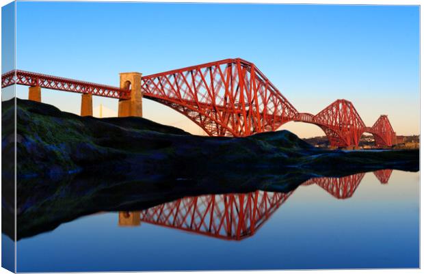 Forth Bridge Reflection Canvas Print by Alison Chambers