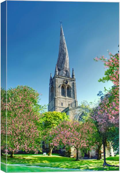 Chesterfield Crooked Spire  Canvas Print by Alison Chambers