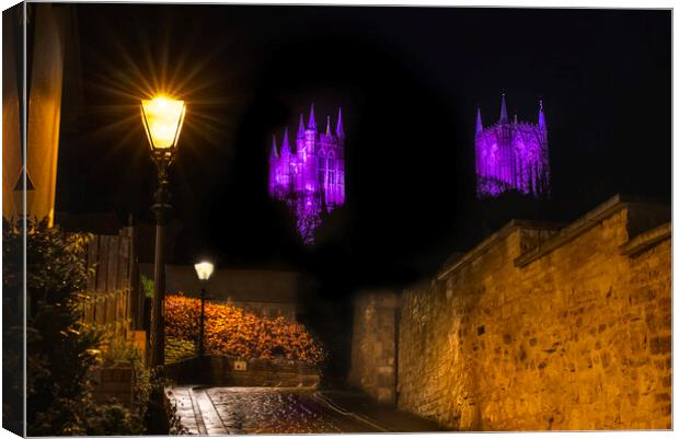 Lincoln Cathedral at Night Canvas Print by Alison Chambers