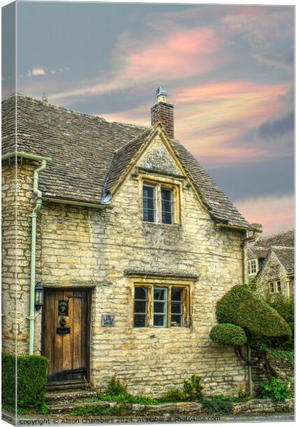 The Little House Burford Canvas Print by Alison Chambers