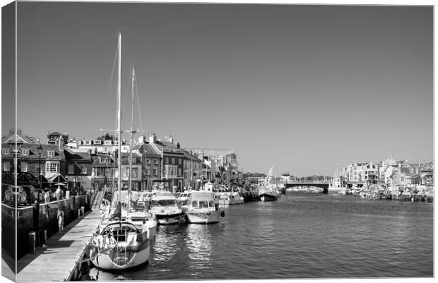Weymouth Harbour BW Canvas Print by Alison Chambers