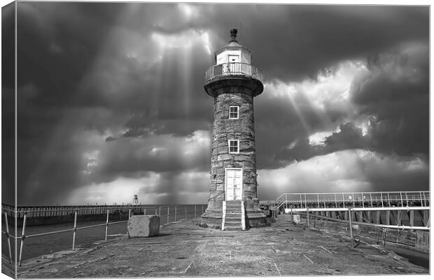 Whitby Lighthouse  Canvas Print by Alison Chambers