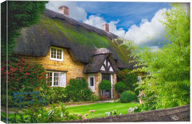 Beautiful Thatched Cottage Canvas Print by Alison Chambers