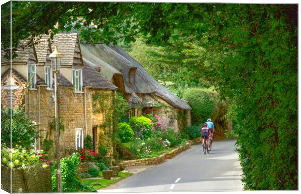 Cotswold Thatched Cottages Canvas Print by Alison Chambers