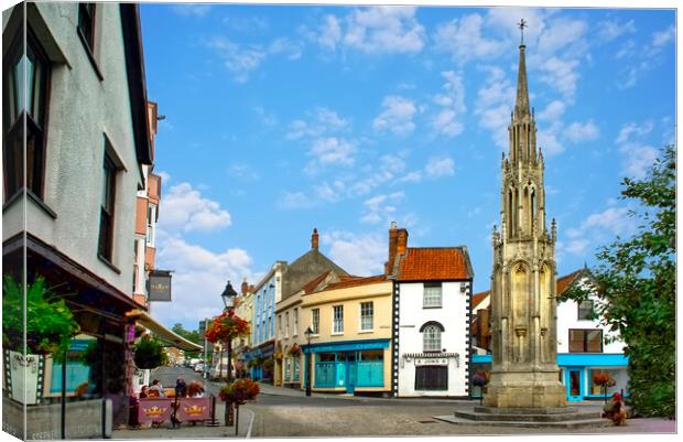 Glastonbury Town Centre Canvas Print by Alison Chambers