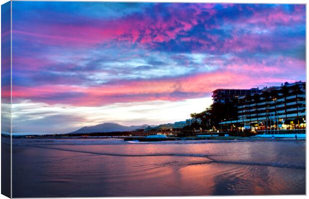 Marbella Sunset Canvas Print by Alison Chambers