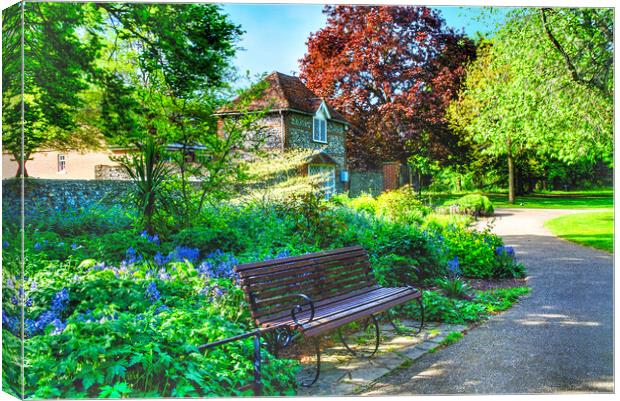 Westgate Park Gardens Canterbury  Canvas Print by Alison Chambers