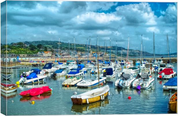 Lyme Regis Harbour Canvas Print by Alison Chambers