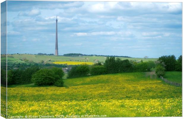 Emley Moor Transmitter Canvas Print by Alison Chambers
