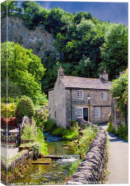 Peakshole Water  Castleton Canvas Print by Alison Chambers