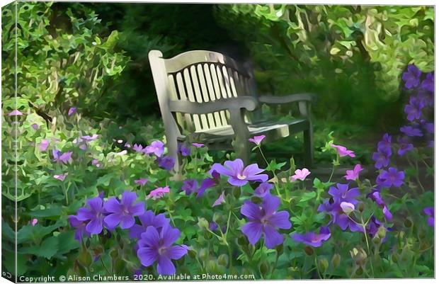 Sit Amongst The Flowers  Canvas Print by Alison Chambers