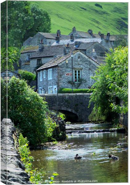 Goosehill Bridge Castleton Canvas Print by Alison Chambers