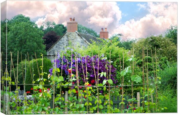 Country Cottage Garden Canvas Print by Alison Chambers