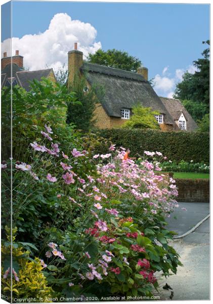 Anemone Cottage Ilmington Canvas Print by Alison Chambers