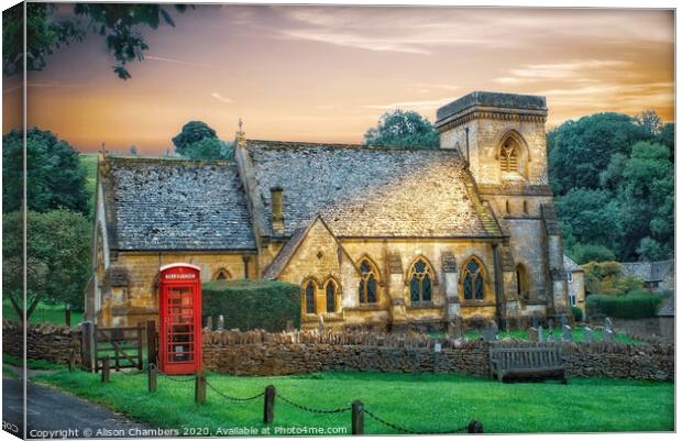 Snowshill St Barnabas Canvas Print by Alison Chambers
