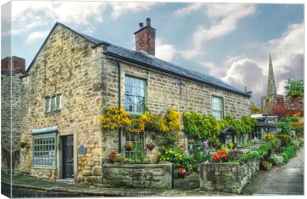 Rose Cottage Ashover  Canvas Print by Alison Chambers