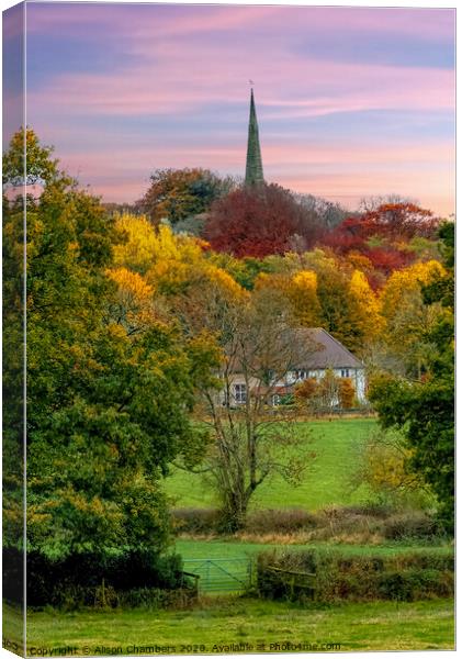 Ashover Church View Canvas Print by Alison Chambers