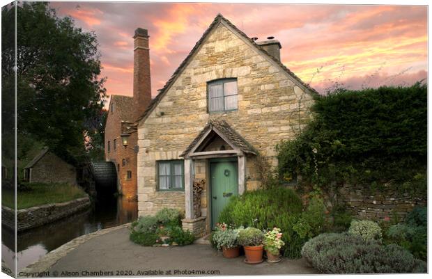 The Old Mill Lower Slaughter Canvas Print by Alison Chambers