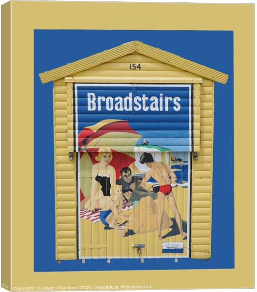 Broadstairs Beach Hut Canvas Print by Alison Chambers