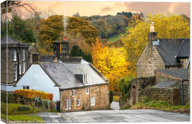 Autumn Day in Ashover Canvas Print by Alison Chambers