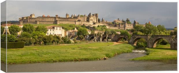 Carcasonne Medieval Fortress Canvas Print by Ian Homewood