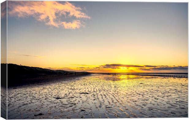 Ainsdale Beach Sunset Canvas Print by Ian Homewood