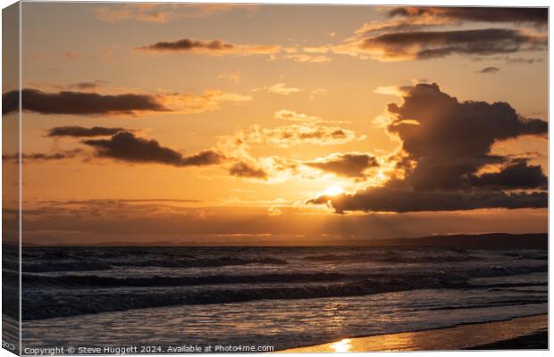 Sunset at The Beach  Canvas Print by Steve Huggett