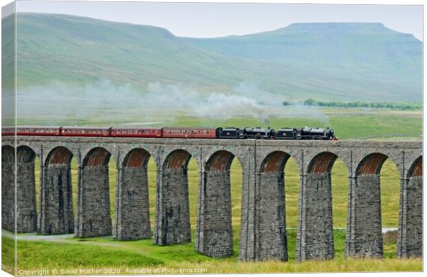 Steam at Ribblehead Viaduct Canvas Print by David Mather