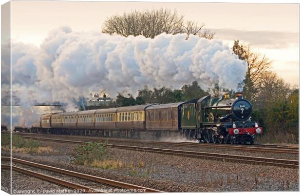 GWR Castle 5043 Earl of Mount Edgcumbe races towards York Canvas Print by David Mather