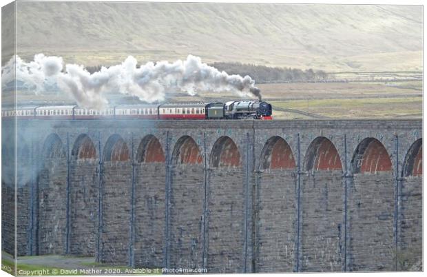 Britannia powers over Ribblehead Viaduct Canvas Print by David Mather