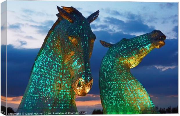 The Green Kelpies Canvas Print by David Mather